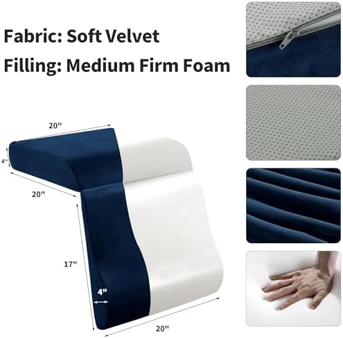 HOMBYS Foam Recliner Cushion with Leg Pillow - Sapphire Blue