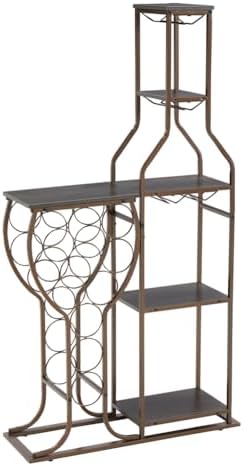 Volkmi 5-Tier Freestanding Wine Rack with Glass Holder and Storage