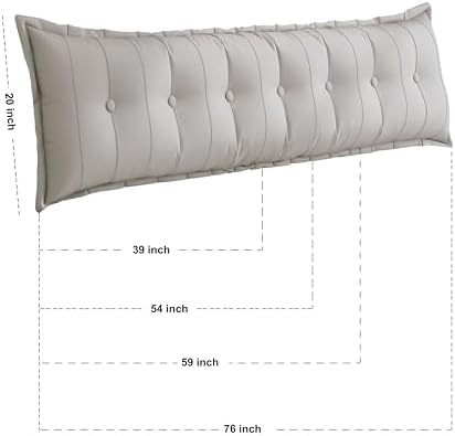 Homecozy Bed Wedge Pillow - 39in White Twin Polyester Headboard Support