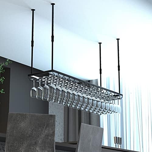 Suuim Ceiling Wine Rack Holder with Adjustable Storage
