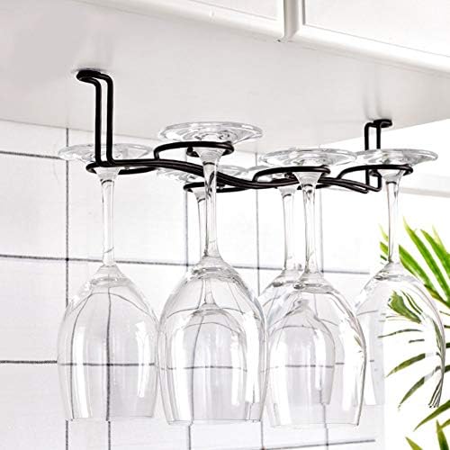 Tomotato Wine Glass Rack with 6 Hooks Black 1