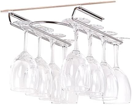 WORDFUN Wine Glass Rack Under Cabinet Metal Stainless Steel Holder