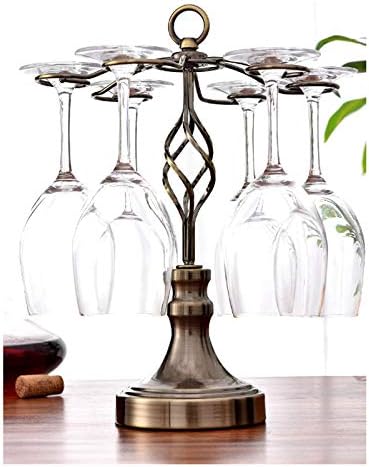 BOCbco Tabletop Wine Racks - Bronze Industrial Metal Holder for 6 Glasses