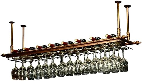 Ceiling Hanging Wine Rack with Glass Holder Black 80x35cm 1