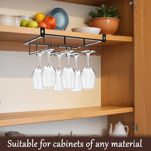 Adjustable 2Pcs Wine Glass Rack for Cabinet and Shelf