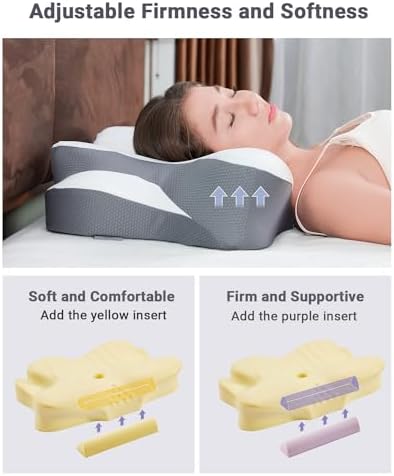 FAIORD Cervical Pillow with Cooling Cover and Support Sticks