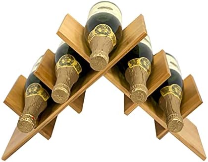 DECOMIL 5-Bottle Stackable Bamboo Wine Rack 1