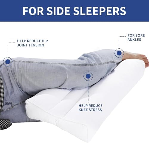 HOMBYS Knee Pillow for Side Sleepers with Groove 20x13x5