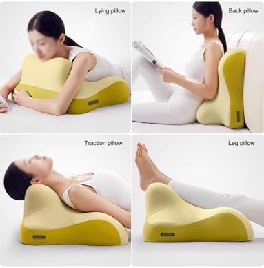 Light Yellow Bed Rest Pillow with Neck Support
