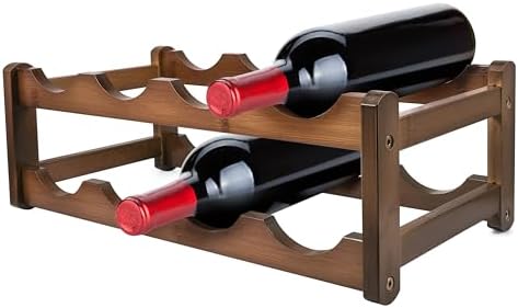 PAMISO 2 Tiers Wine Rack for 8 Bottles