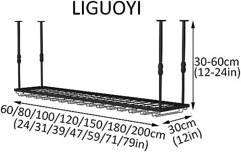 LIGUOYI Hanging Wine Glass Holder Adjustable Rack for Kitchen Bar