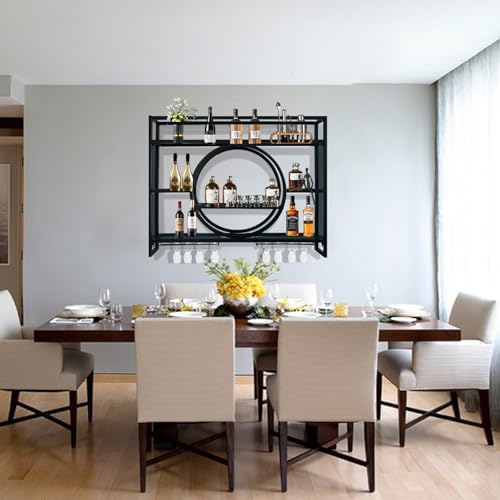 Bakufu 3 Tier Wall-Mounted Wine Rack with Stemware Holder 1
