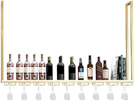 ZJDYDY Wall-Mounted Wine Rack with Gold Decor
