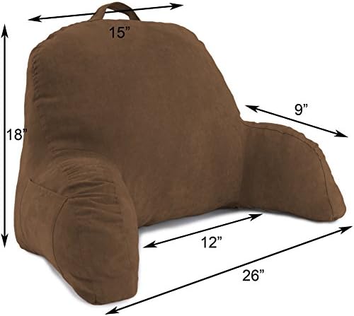 Deluxe Comfort Microsuede Bed Rest Pillow Brown