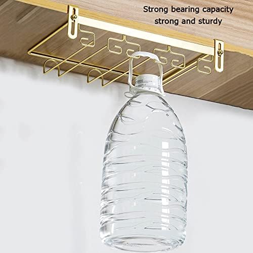 Adjustable Wine Glass Rack Under Cabinet Stainless Steel Bar Kitchen Storage