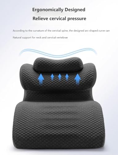 Slow Rebound Memory Foam Reading Pillow with Cervical Support