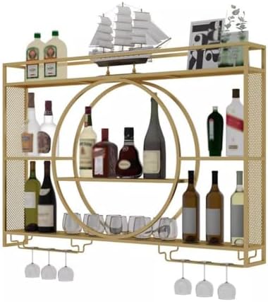SilteD Floating Metal Wine Rack Wall Mount 100x15x80Cm