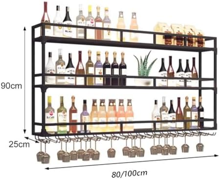 SilteD Wall-Mounted Wine Rack with LED - 80x25x90Cm