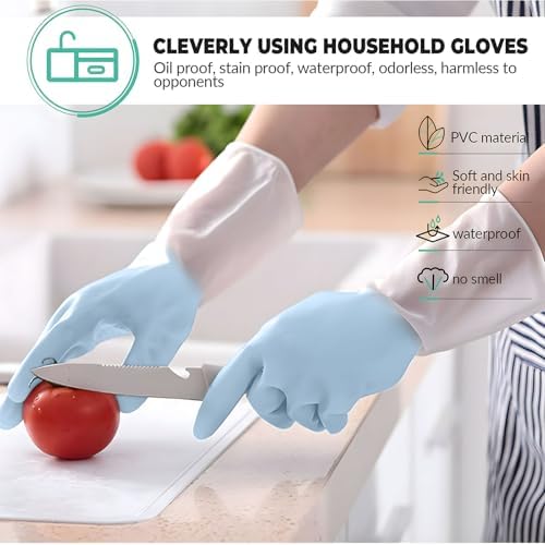 3 Pair Reusable Cleaning Gloves for Kitchen and Home Use