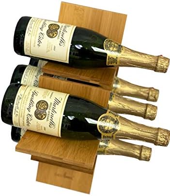 DECOMIL 5-Bottle Stackable Bamboo Wine Rack 1