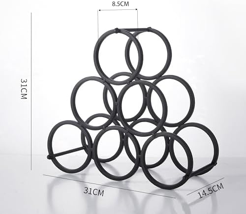 Black Modern Wire Rustic Wine Rack for 6 Bottles 1