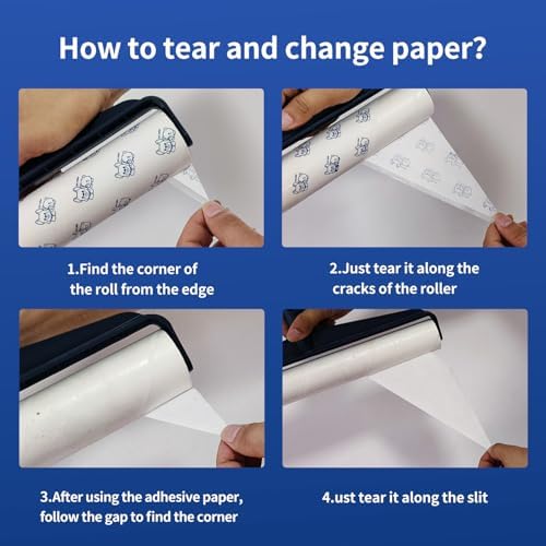 Hohoky 138in Extra Sticky Lint Roller 6 Rolls Total 360 Sheets