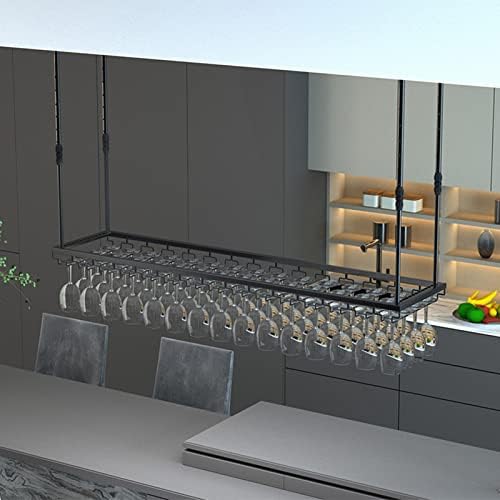 Suuim Ceiling Wine Rack Holder with Adjustable Storage