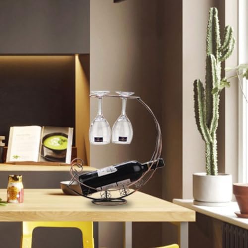 ZYZSY Pirate Ship Wine Glass Rack Freestanding Metal Holder 1