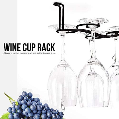 Tomotato Wine Glass Rack with 6 Hooks Black 1