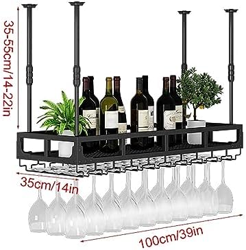 Adjustable Ceiling Wine Rack with Durable Metal Frame 1
