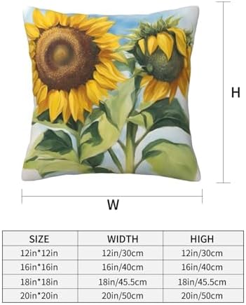 Ogniwo Fresh Sunflower Throw pillow Soft 12x12 Inch Cushion Case