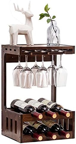 BOCbco Wall-Mounted Wine Rack for 6 Bottles and Glasses
