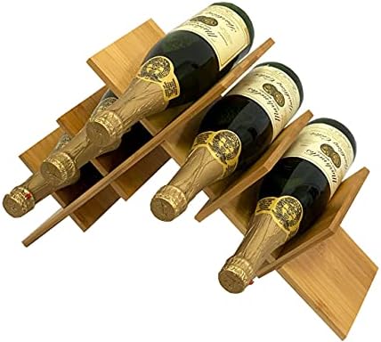 DECOMIL 5-Bottle Stackable Bamboo Wine Rack 1