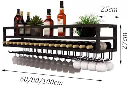 SilteD Wall-Mounted Wine Rack with Glass Holder
