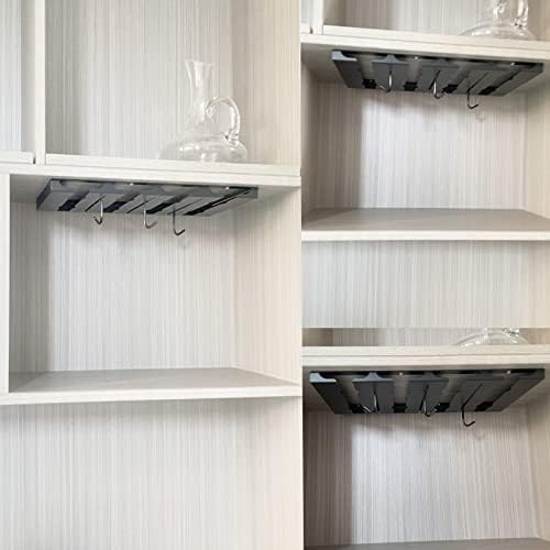 WORDFUN Stainless Steel Wine Glass Rack 6 Rows Durable Adjustable