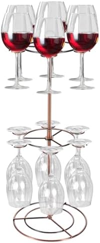 Black Metal Wine Glass Holder with 12 Hooks