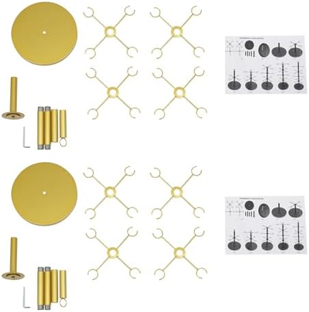 2 Pack Wine Glass Rack with 4 Tiers and 16 Glass Capacity Gold