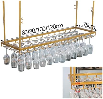 Ceiling Hanging Wine Rack with Adjustable Height and Width