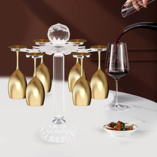Headery Crystal Stemware Rack with 6 Hooks