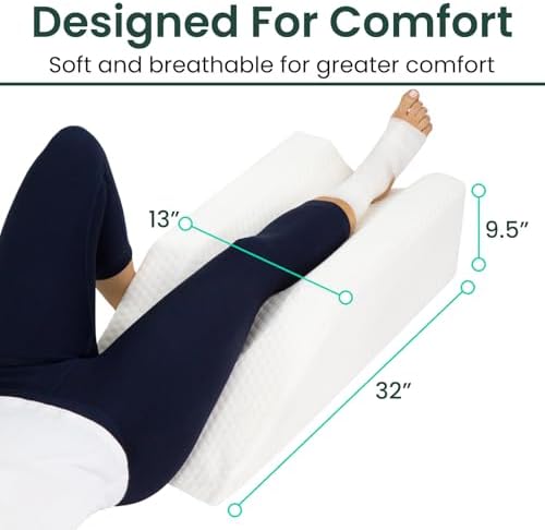 Xtra-Comfort Leg Elevation Pillow for Knee Swelling Post Surgery Relief