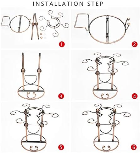 HorBous Wine Glass Rack with 6 Hooks for Home and Bar