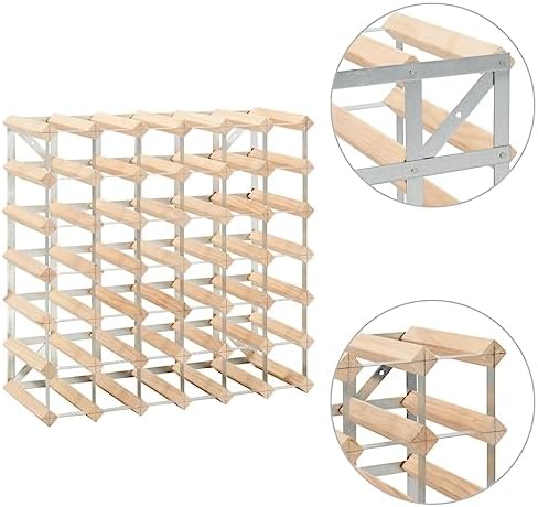 vidaXL Modern Wooden Wine Rack 42 Bottle Storage