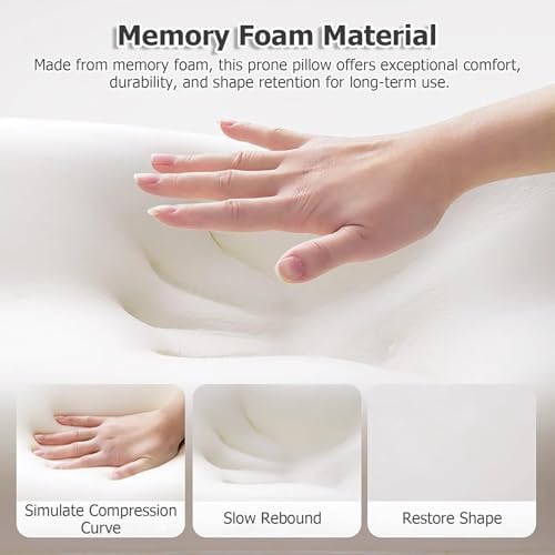 JYHHCYS Memory Foam Prone Pillow for Back Pain Relief