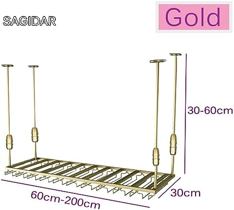 Adjustable Wine Glass Hanger Space-Saving Iron Rack for Wine Storage