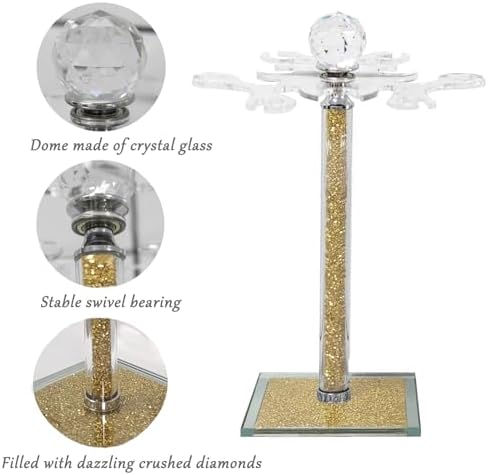 HMRCYTE Crystal Wine Glass Holder 6 Hook Gold