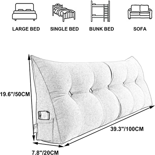 ZZYK Large Triangular Reading Pillow with Removable Cover