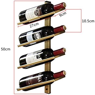 Wall-Mounted Wine Rack for 4 Bottles - Durable Iron Storage Shelf