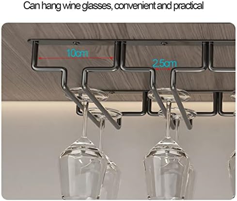 DTDMY Under Cabinet Wine Glass Holder Rack - Black 63x225cm