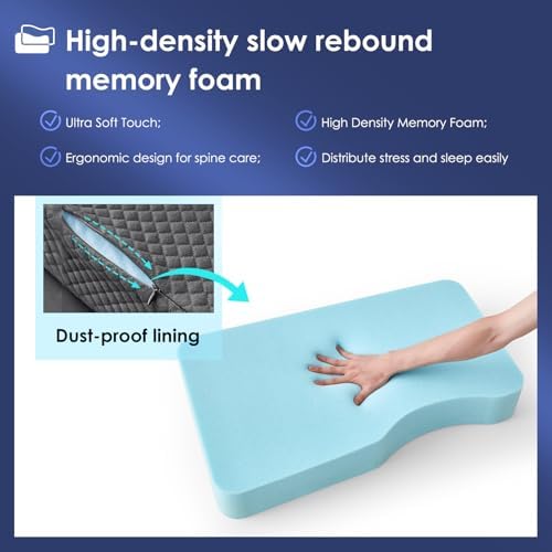 Livemy Leg Pillow for Side Sleepers - 15x25 Grey M
