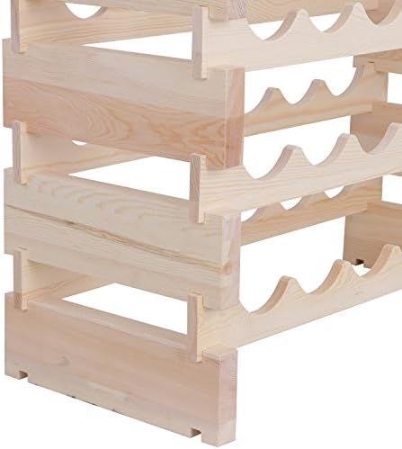 Smartxchoices 36 Bottle Wine Rack with Sturdy Pine Wood Construction